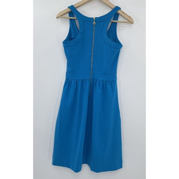 Cynthia Rowley Women’s Aqua Blue Zip Back Nylon Blend Sleeveless Dress Size XS‎ - Picture 2 of 10